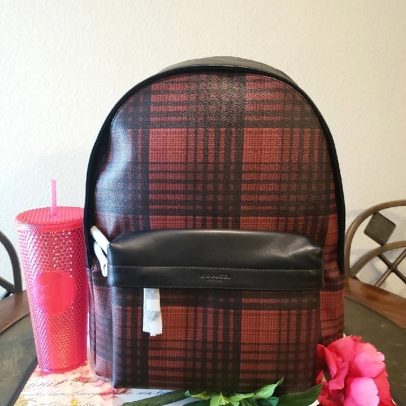 CHARLES BACKPACK WITH TWILL PLAID PRINT - Picture 2 of 7